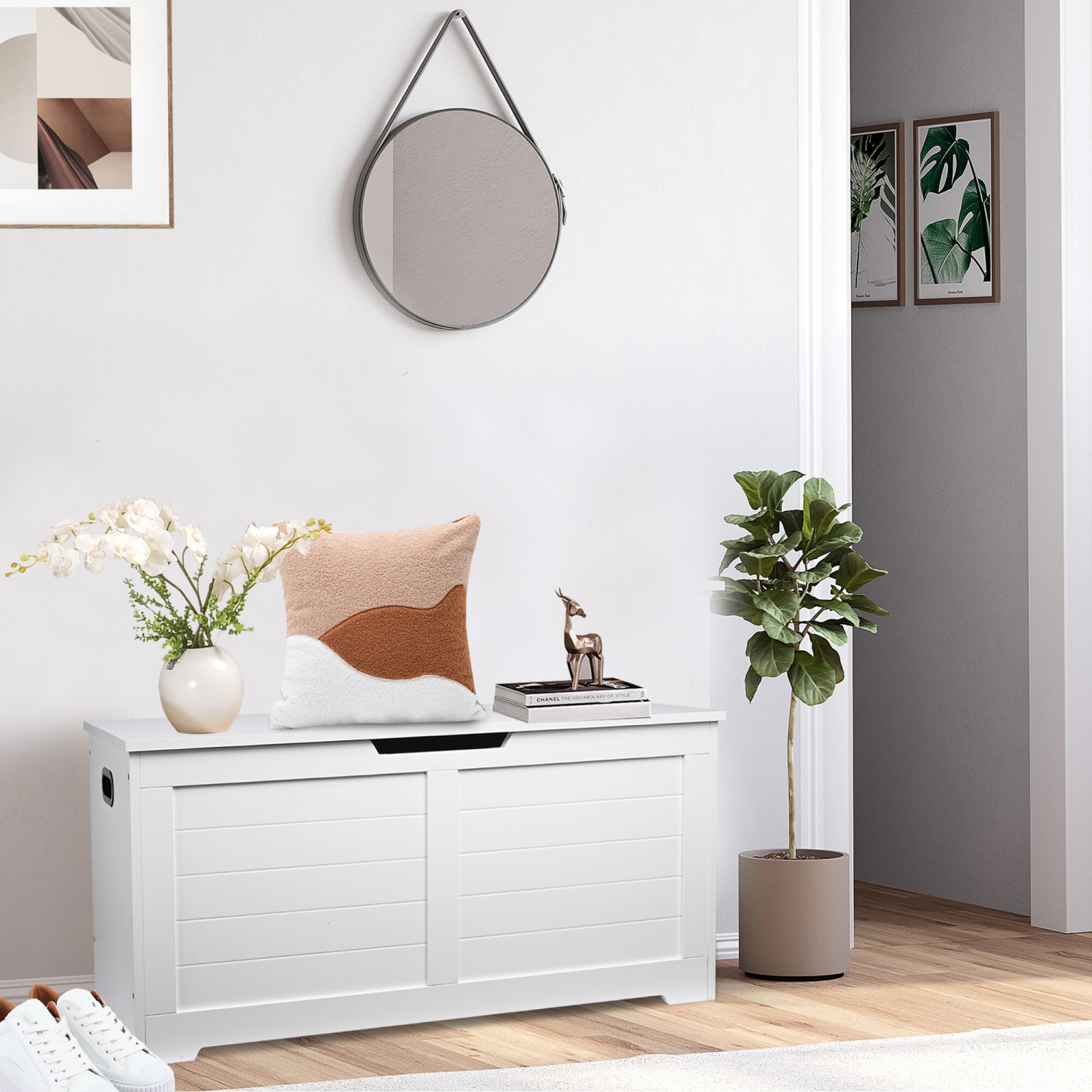 39-inch Toy Boxes and Storage,Toy Chest Box Organizer with Safety Hinges for Storage Bench Shoe Bench and Storage Cabinet