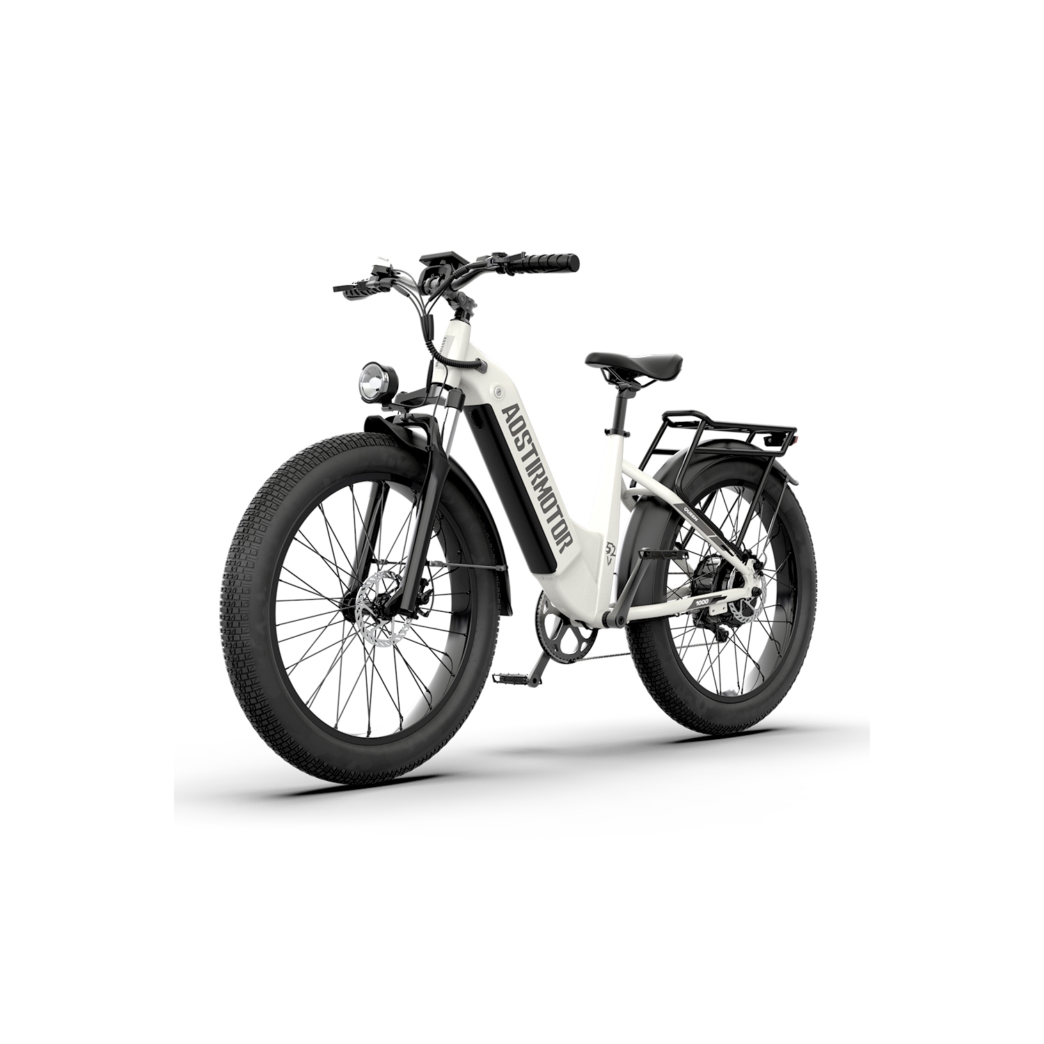 AOSTIRMOTOR new pattern 26" 1000W Electric Bike Fat Tire 52V15AH Removable Lithium Battery for Adults QUEEN （Flagship）