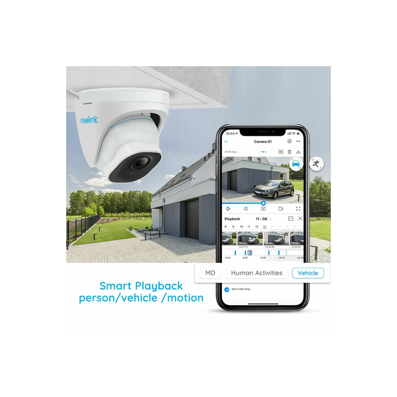 Reolink 16-Channel PoE 4K Security Camera System, Person/Vehicle Detection, 4TB Built-in HDD