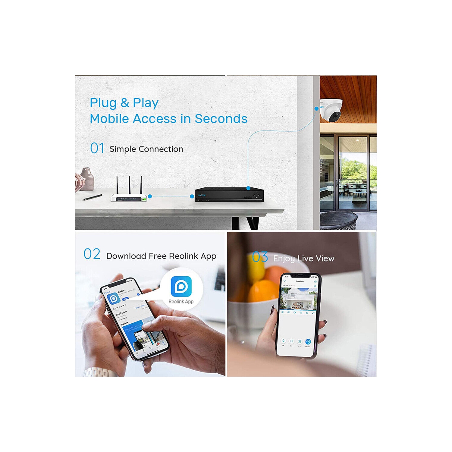 Reolink 16-Channel PoE 4K Security Camera System, Person/Vehicle Detection, 4TB Built-in HDD