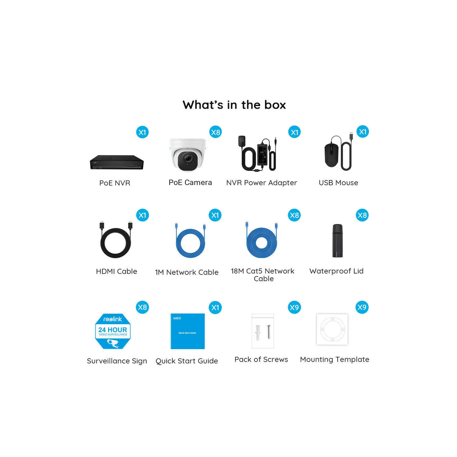 Reolink 16-Channel PoE 4K Security Camera System, Person/Vehicle Detection, 4TB Built-in HDD