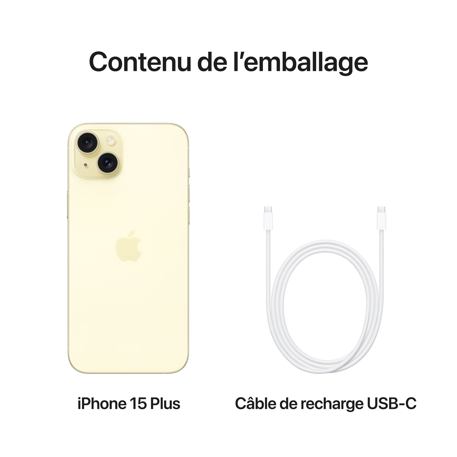 iPhone 15 Plus de 128 Go d'Apple avec Virgin Plus - Jaune - Financement mensuel