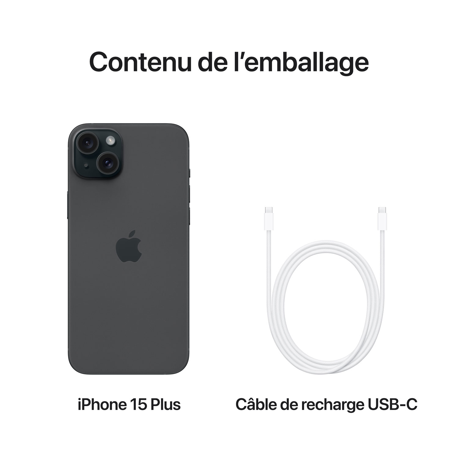iPhone 15 Plus de 512 Go d'Apple avec Fido - Noir - Financement mensuel