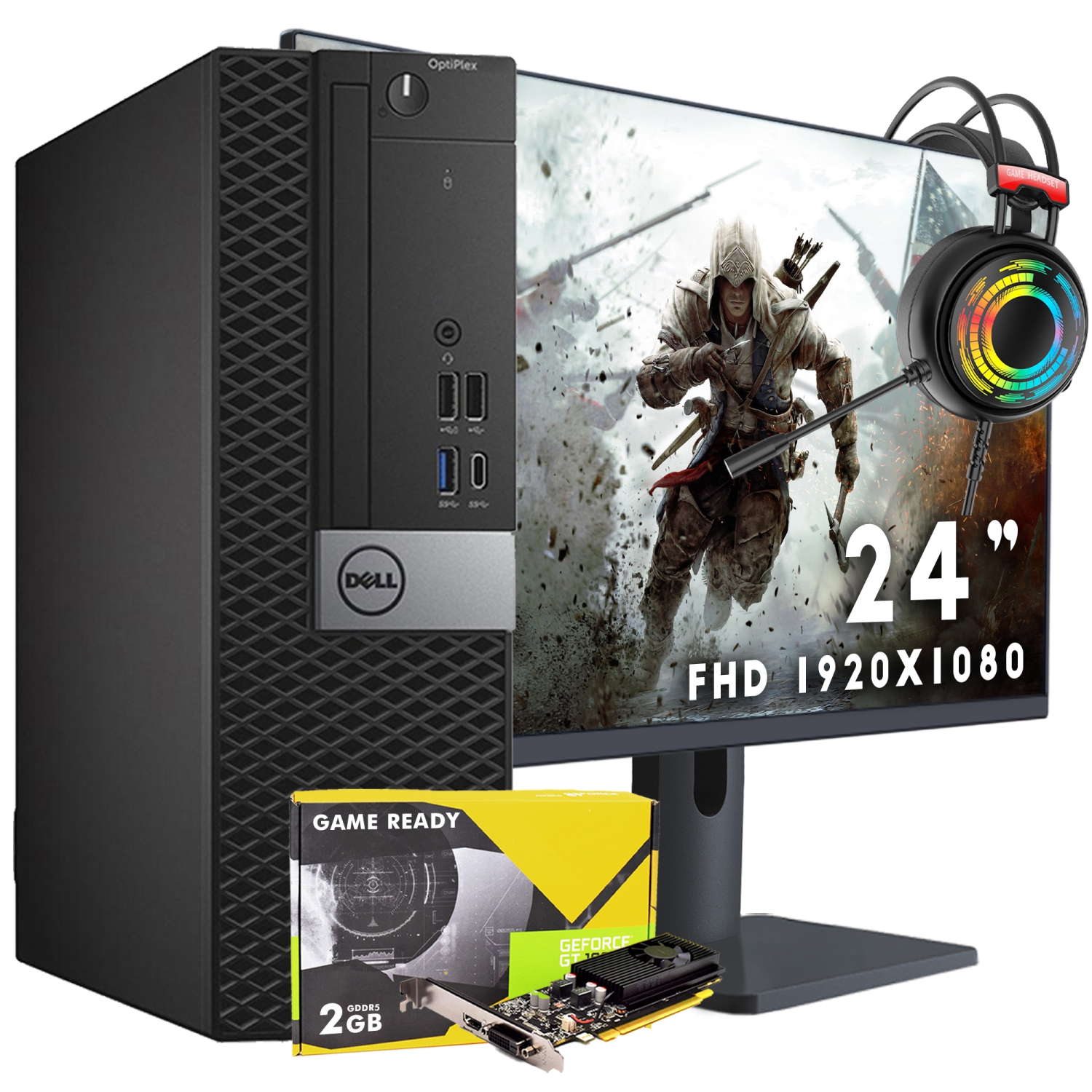 Remis à neuf - ordinateur de bureau OptiPlex 7050 SFF de Dell (Core i7 7th gén.|nouveau moniteur HD intégrale 24 po|16&nbsp;Go RAM|2&nbsp;To SSD|Win