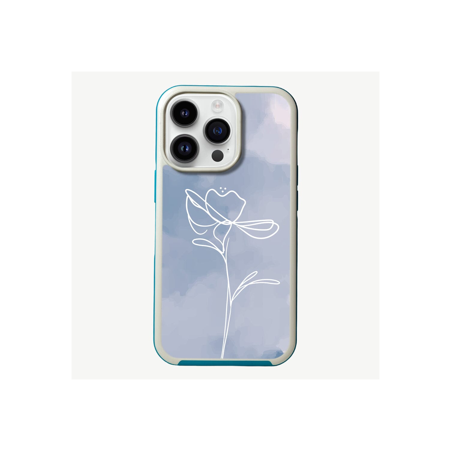 MagSafe iPhone 14 Pro Max Blue Flower Case