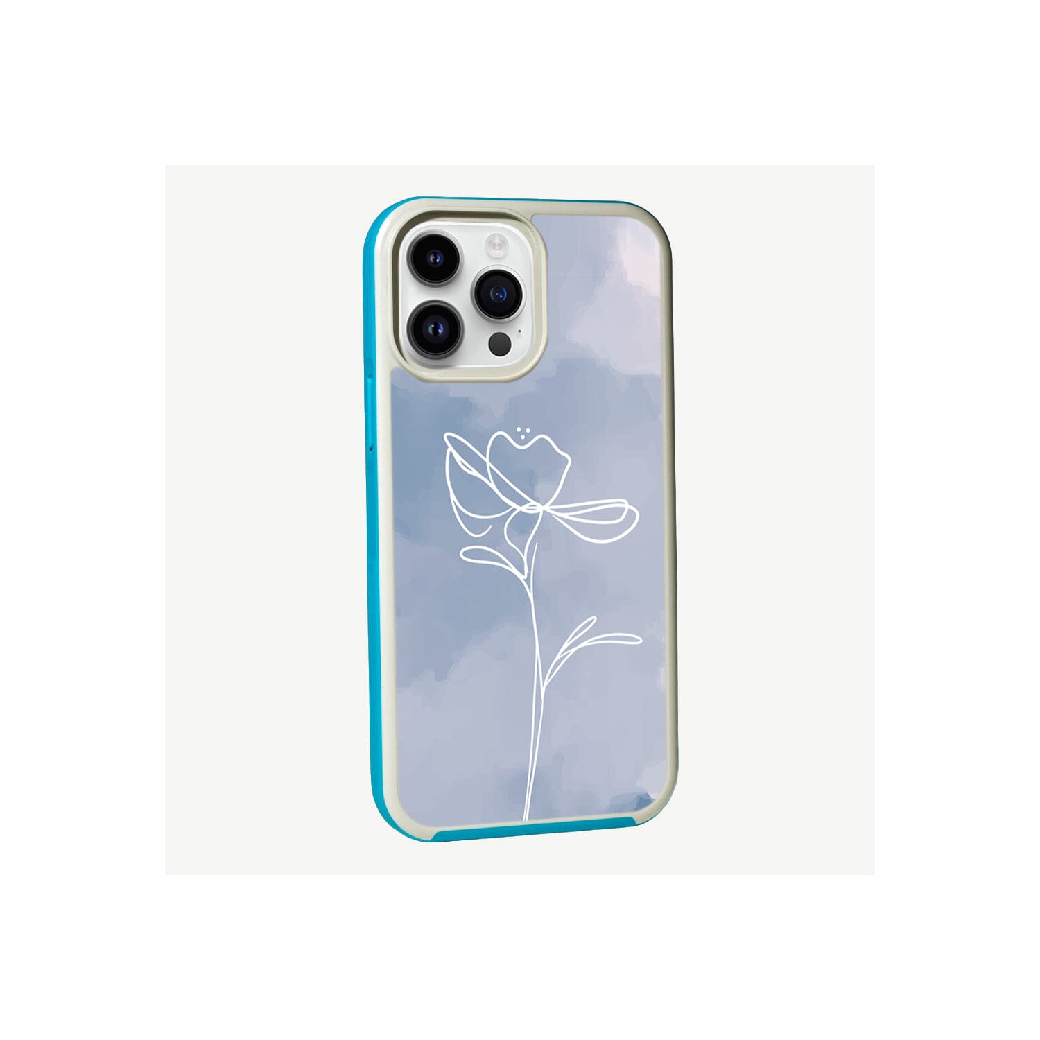 MagSafe iPhone 13 Pro Max Blue Flower Case