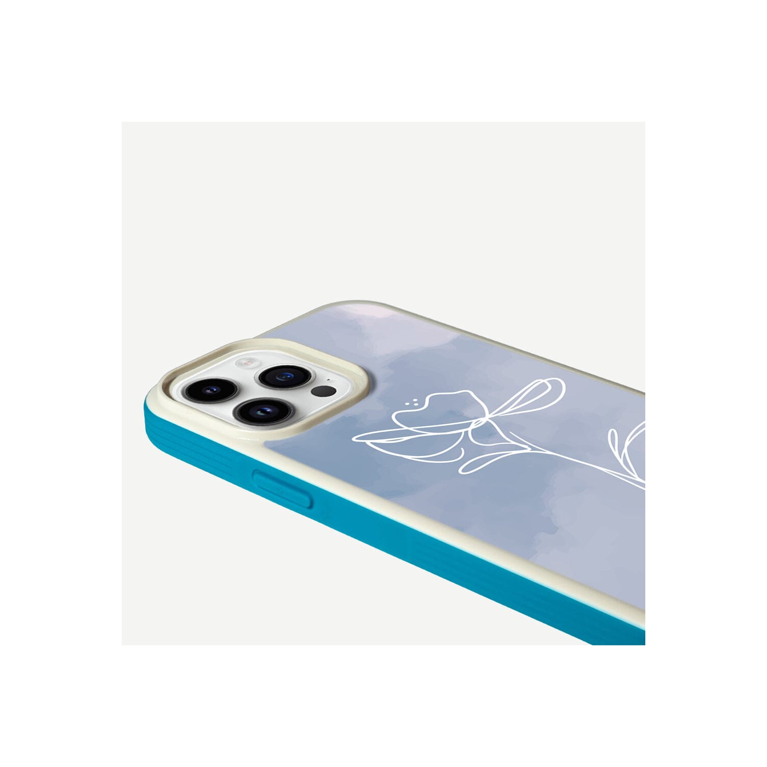 MagSafe iPhone 13 Pro Max Blue Flower Case