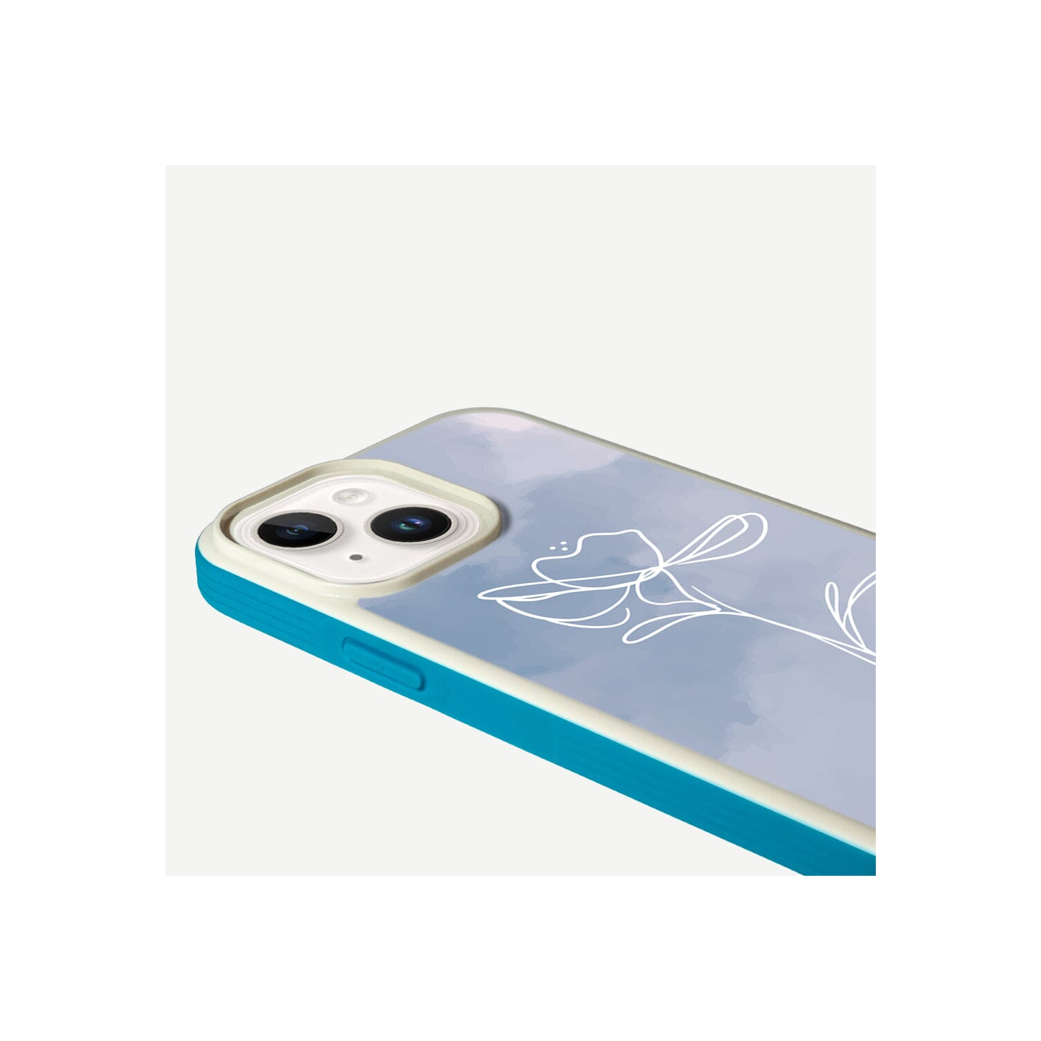 MagSafe iPhone 14 Blue Flower Case