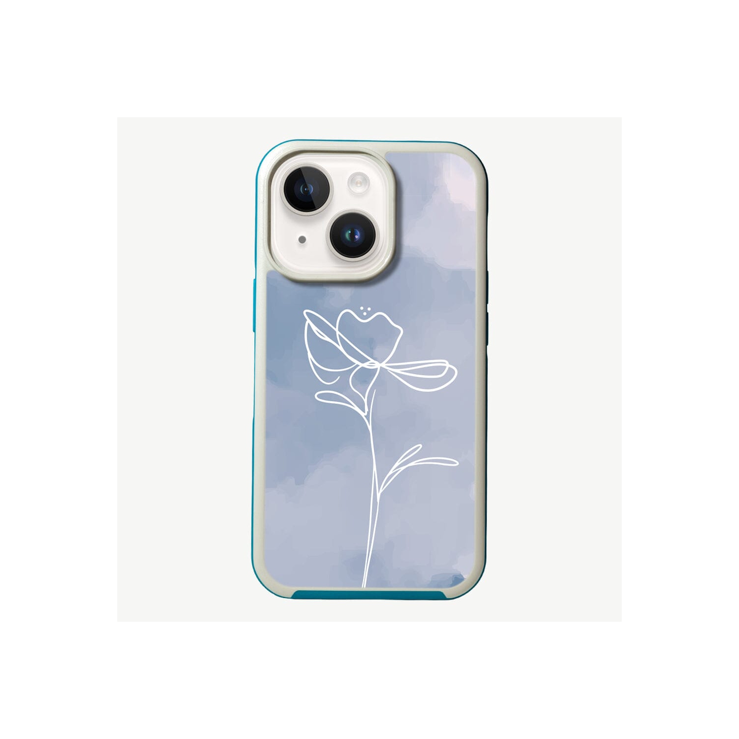 MagSafe iPhone 14 Blue Flower Case