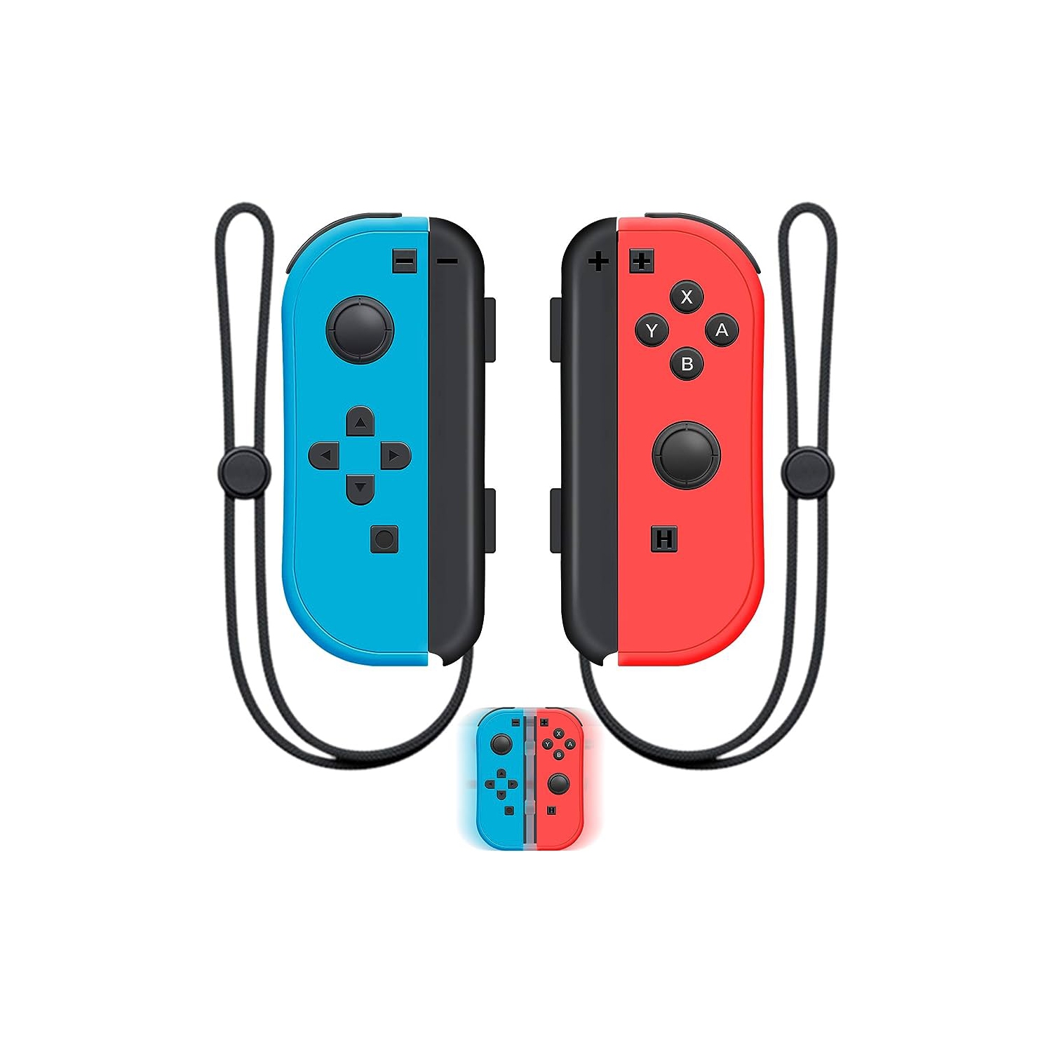 Refurbished (Good) Nintendo Switch Original Left and Right Joy-Con Controllers - Neon Red/Neon Blue