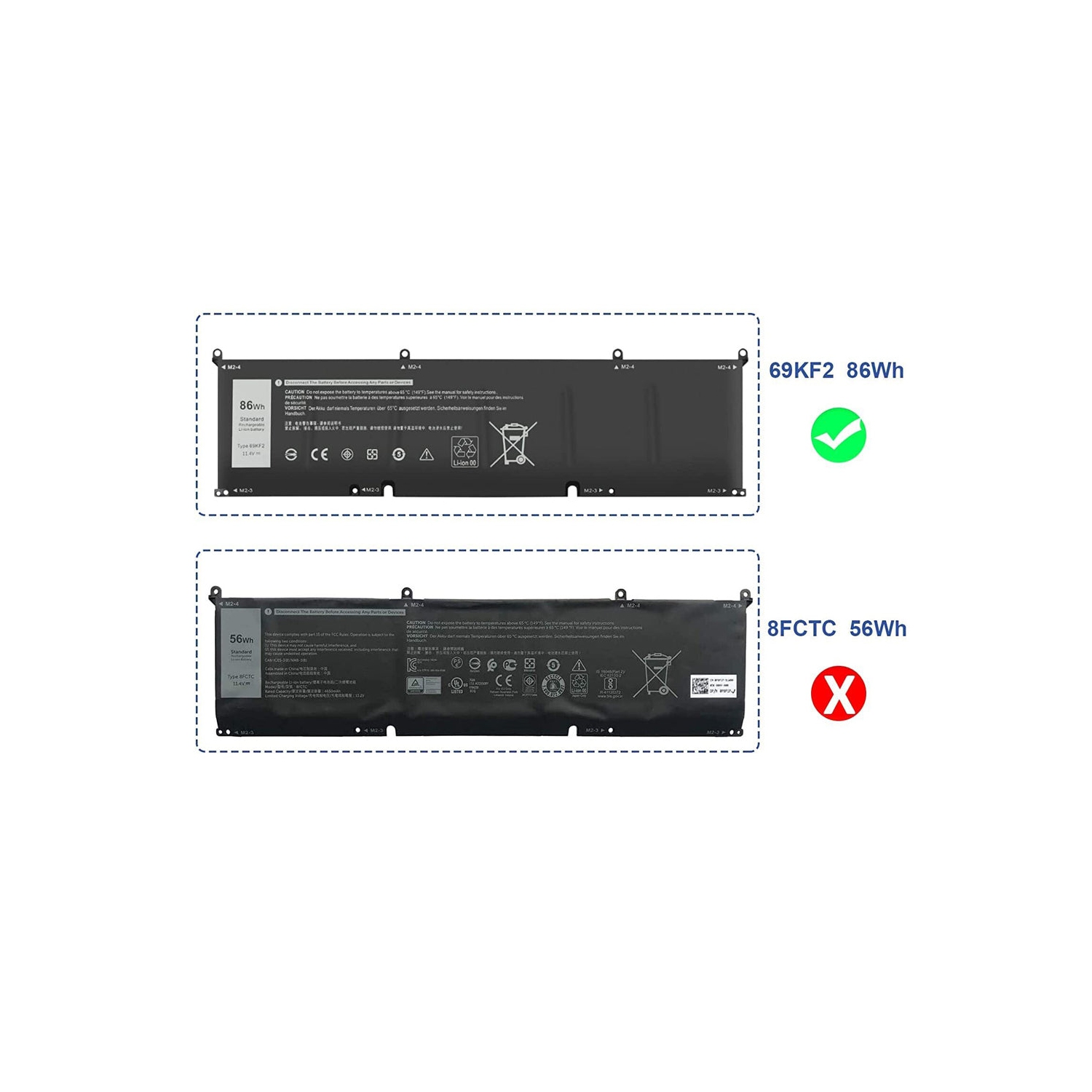 High-Performance Replacement Battery for Dell G15 Series - 86WH