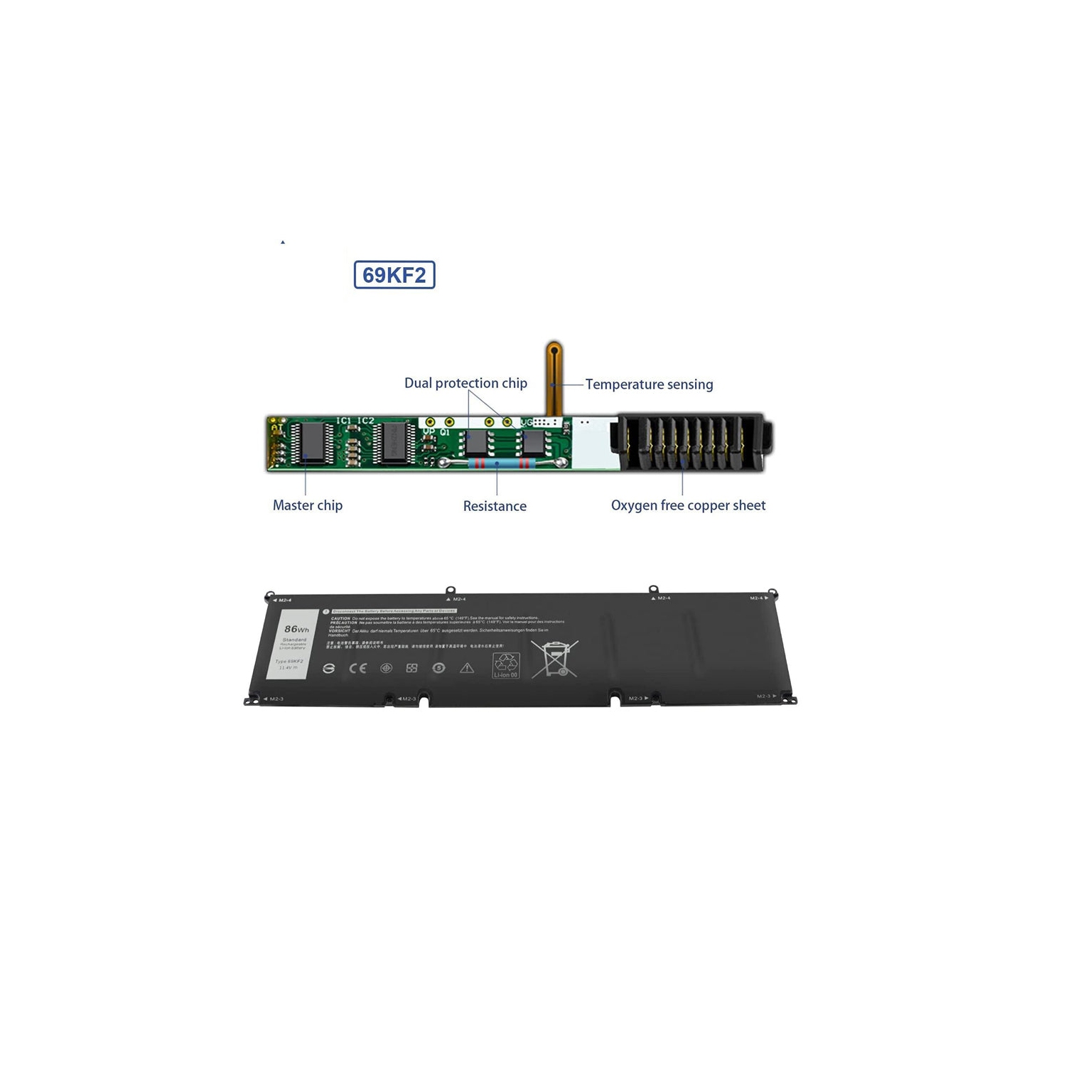 High-Performance Replacement Battery for Dell G15 Series - 86WH