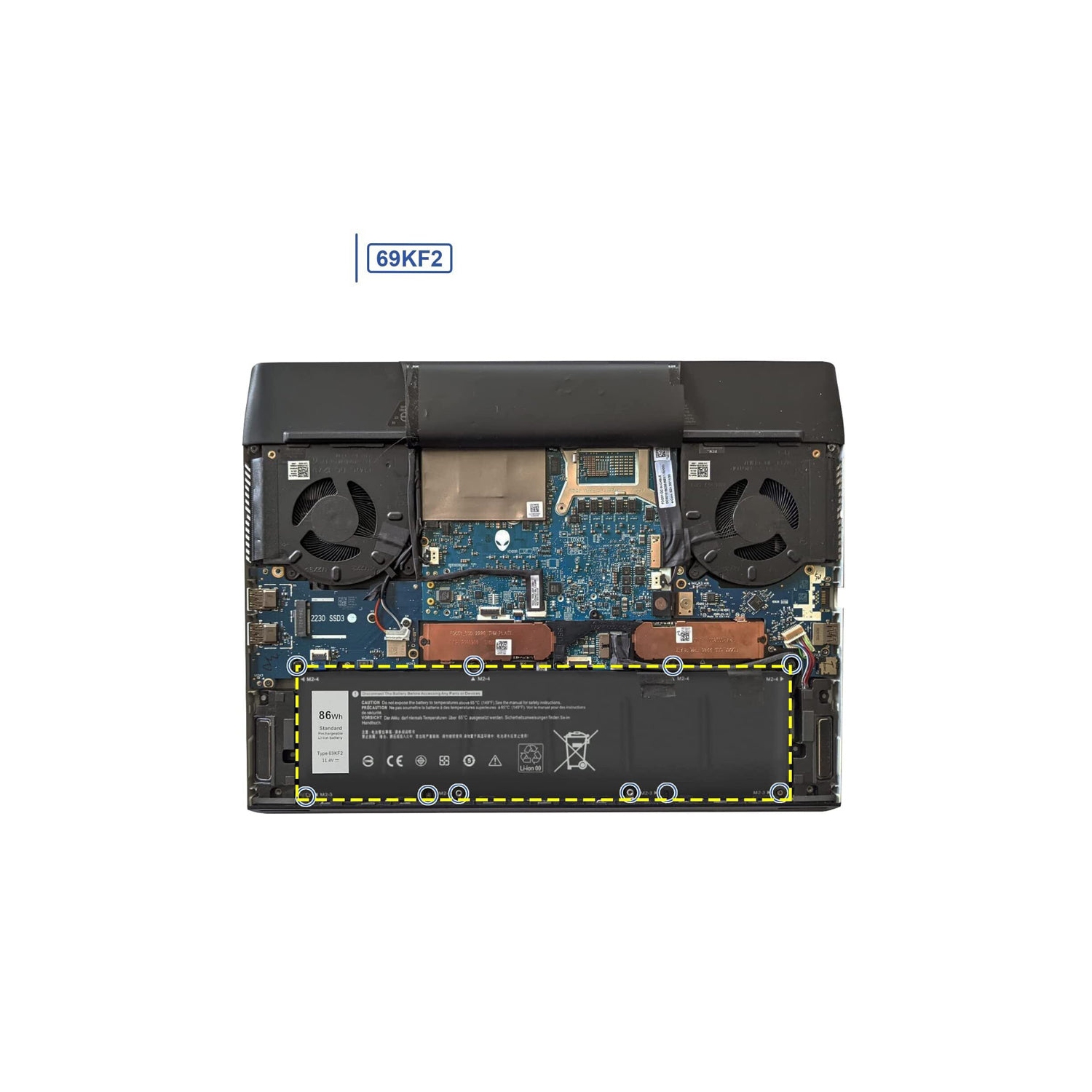 High-Performance Replacement Battery for Dell G15 Series - 86WH