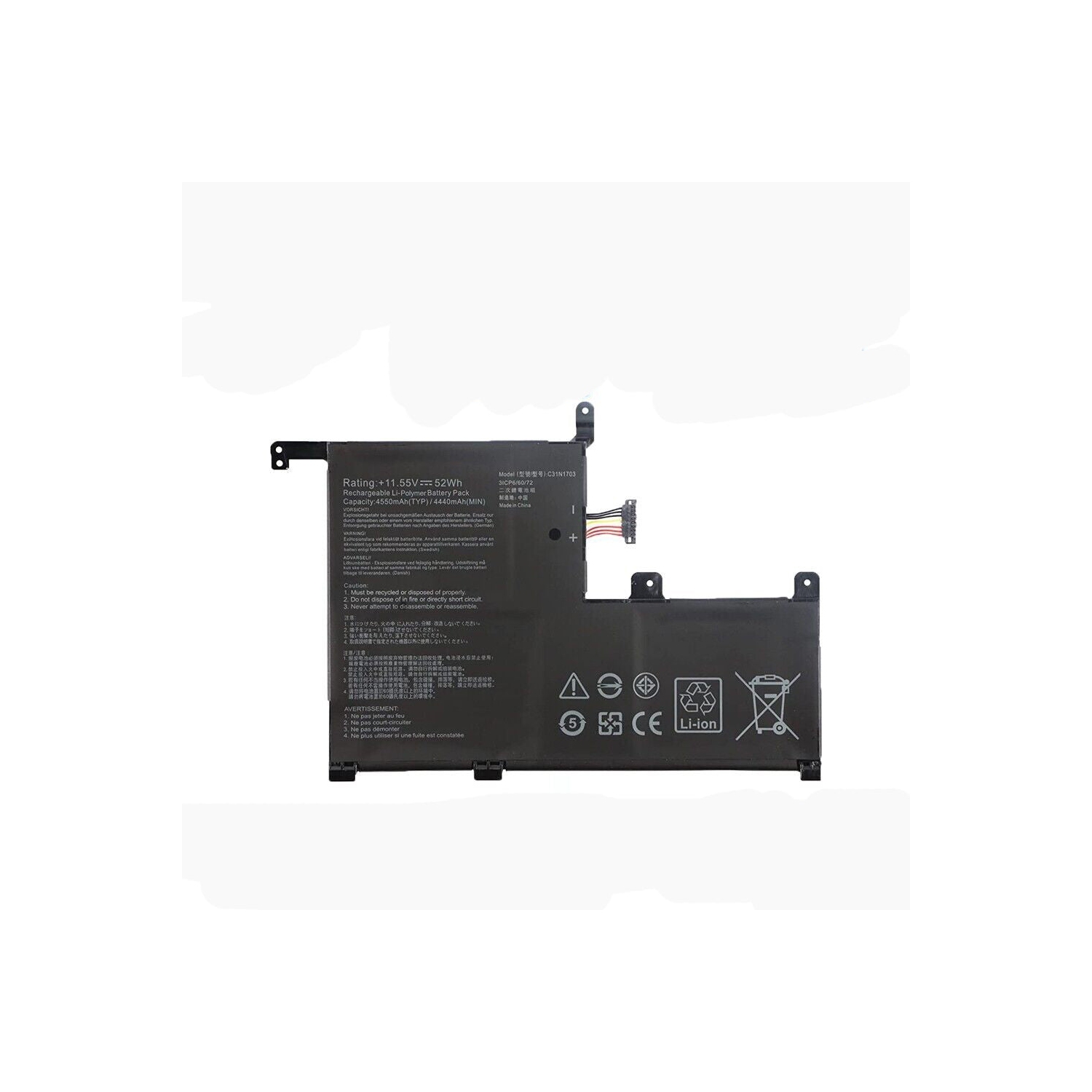 High-Performance Asus 0B200-02650100 C31N1703 Laptop Battery - 52WH Capacity