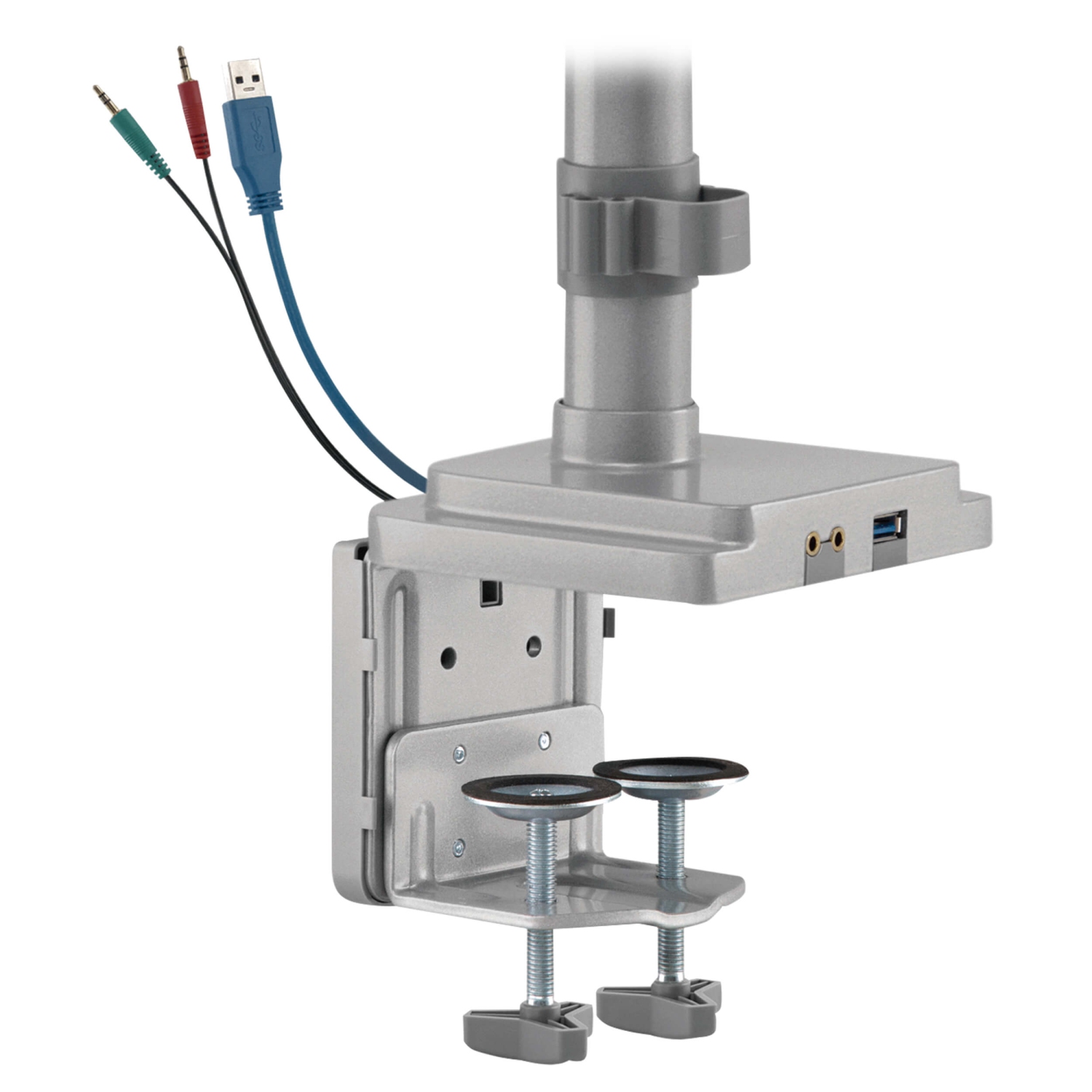 Tripp Lite 17"-30" Triple-Display Gas-Spring Flex-Arm Desktop Clamp and Grommet - Silver