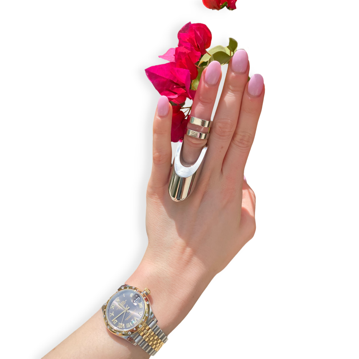 V For Vibes Wearable Vibrating Ring, Ring Vibrator Clio - Glossy Silver