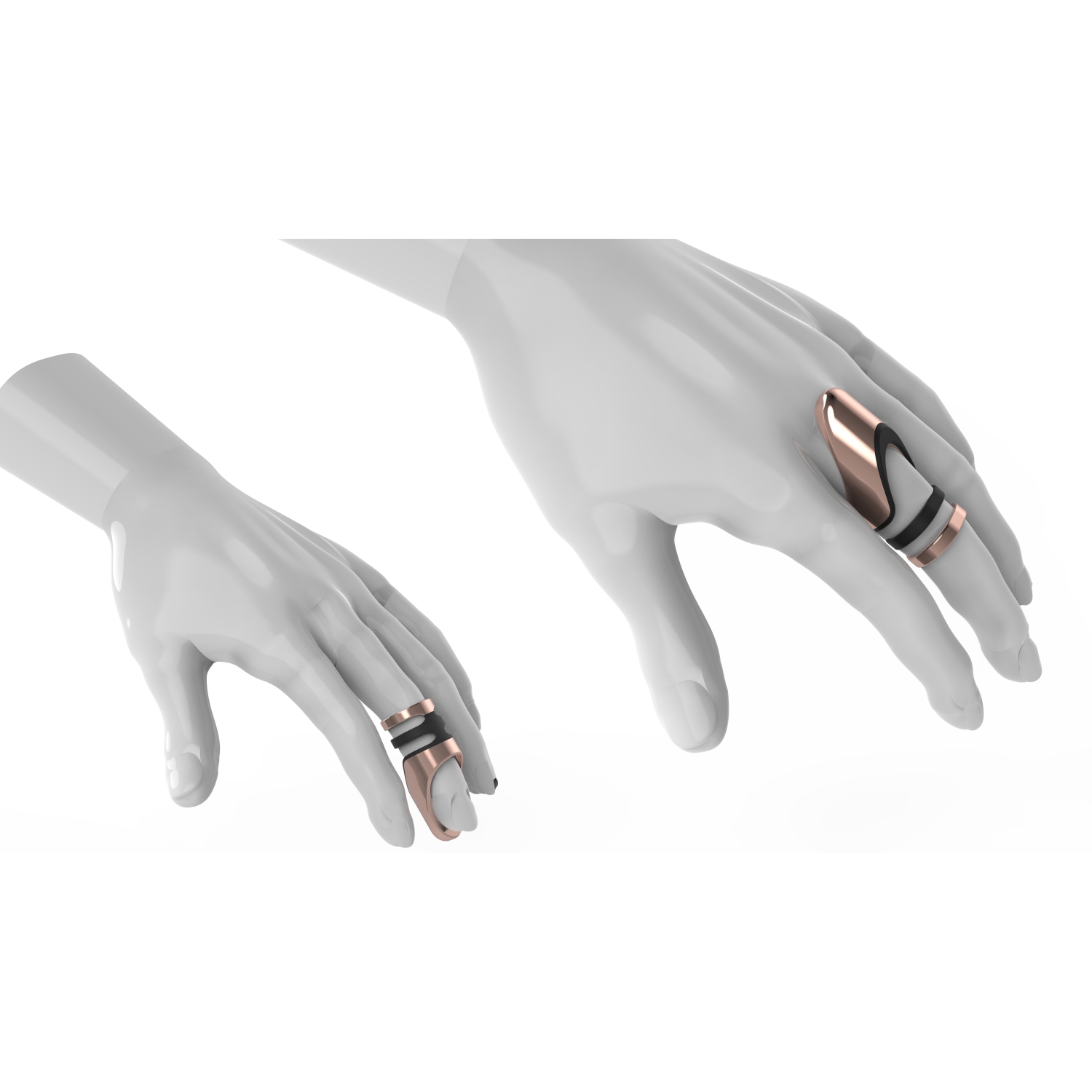 V For Vibes Wearable Vibrating Ring, Ring Vibrator Clio - Glossy Silver