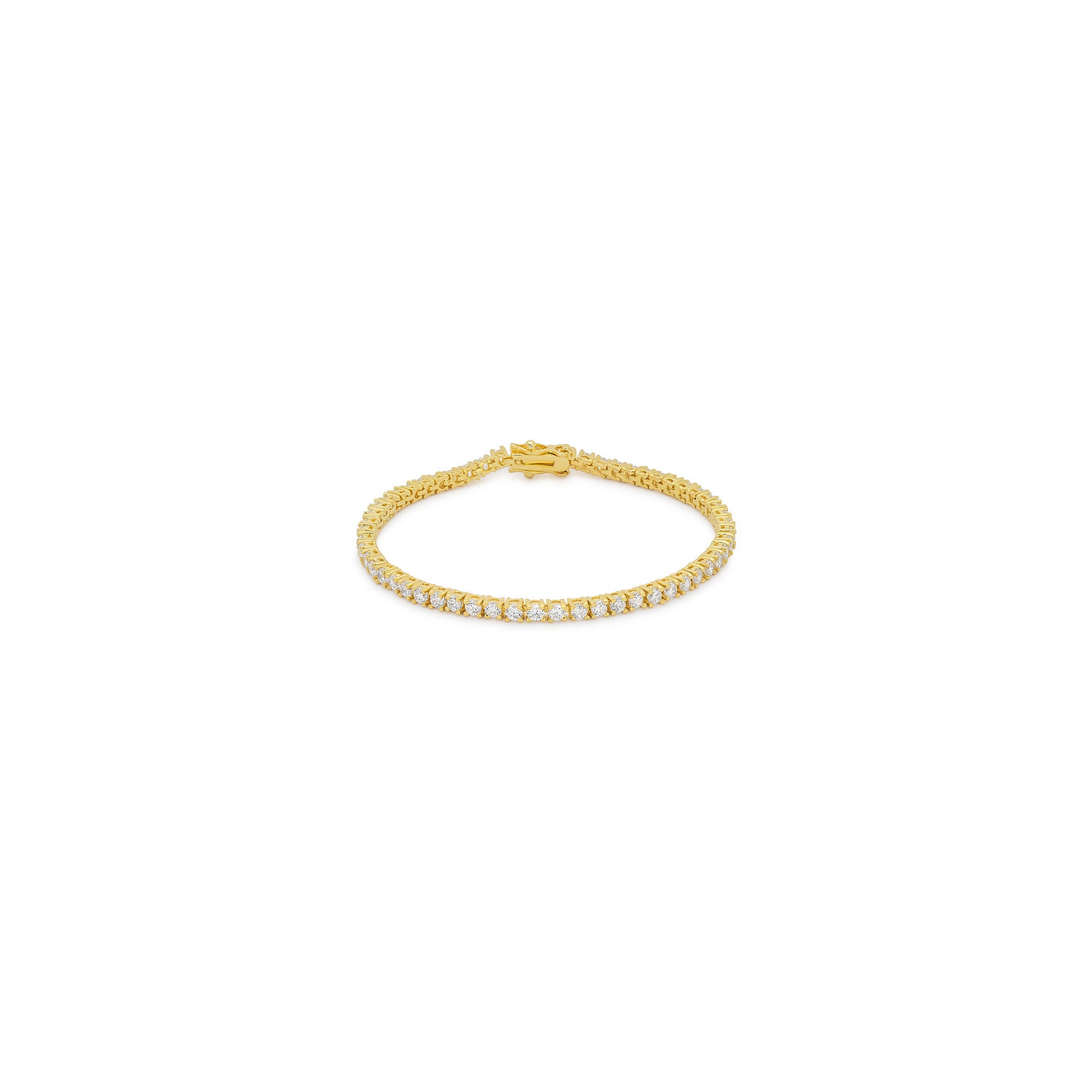 Bracelet tennis 8 po, zircon cubique victorien, fini ton or