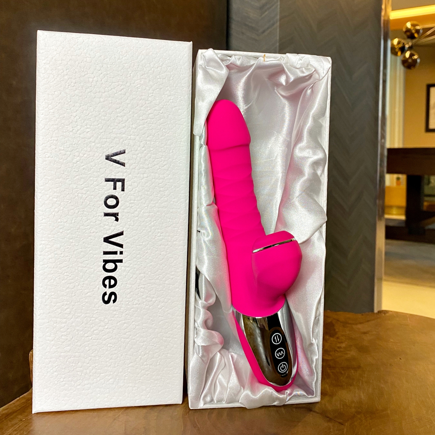 V pour Vibes G-spot Dildo, throuilleur & sucer Vibrator Amundantia - Rose
