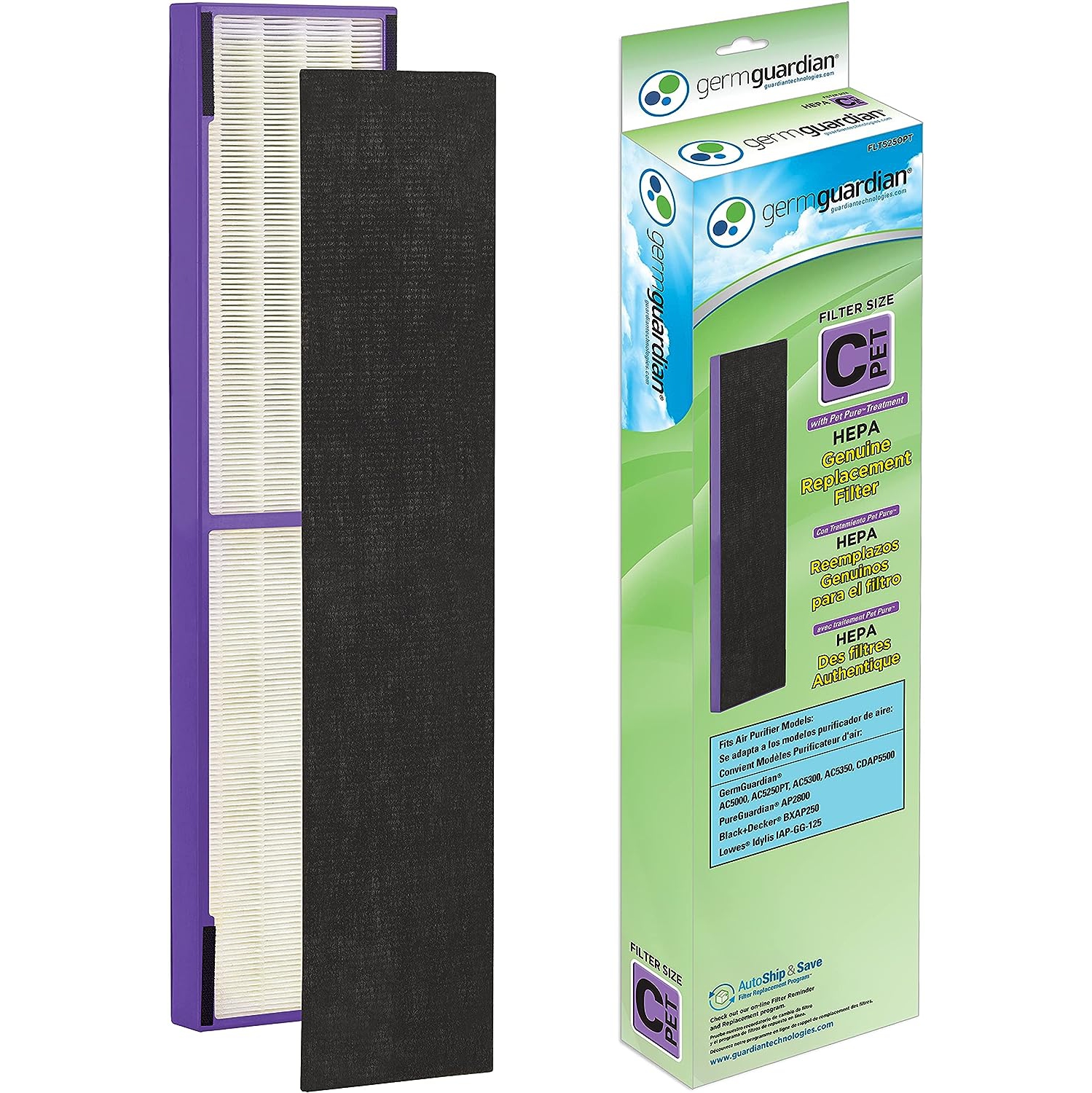 Open Box - Germ Guardian FLT5250PT True HEPA GENUINE Air Purifier Replacement Filter