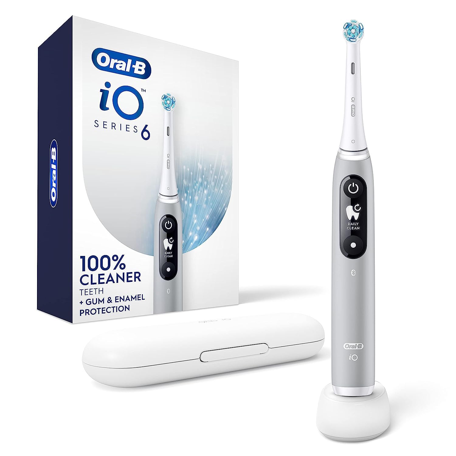 Oral-B Power iO Series 6 Electric Rechargeable Toothbrush with (1) Brush Head, Gray Opal