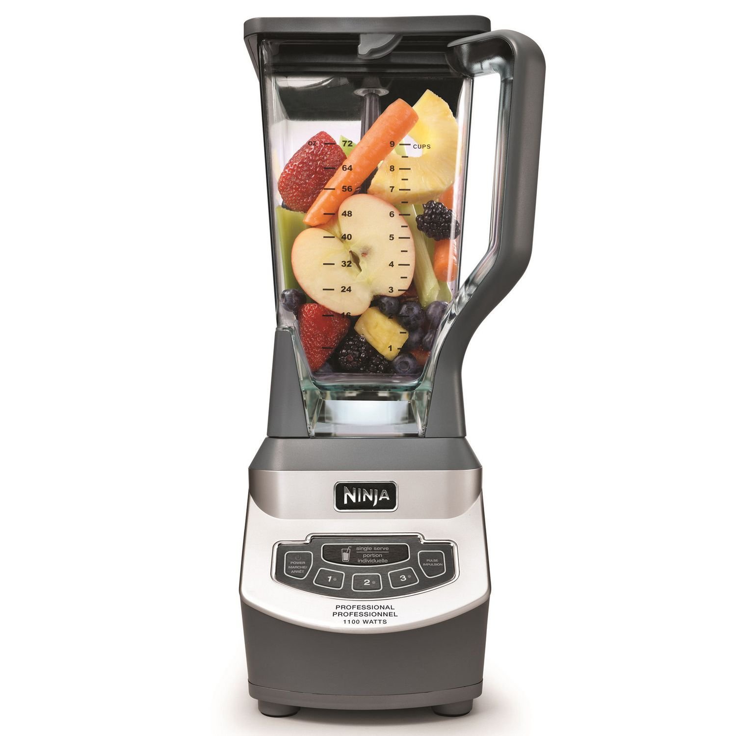 Ninja BL660C Professional Countertop Blender With 1100-Watt Base, 72 Oz Total Crushing Pitcher and 16 Oz Cups For Frozen Drinks and Smoothies,