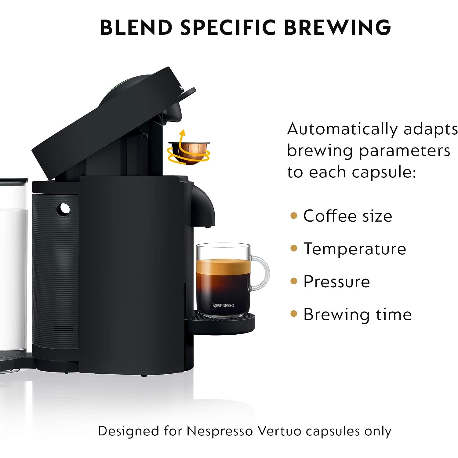 Nespresso VertuoPlus Coffee and Espresso Maker by De Longhi Black