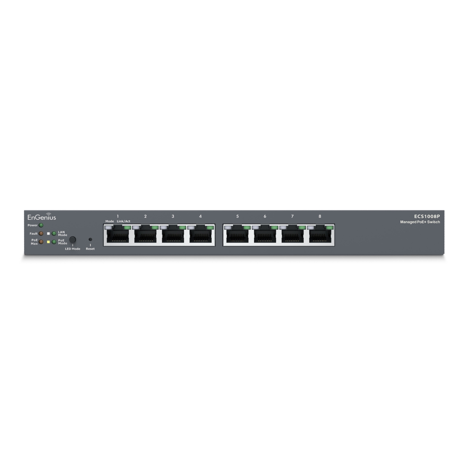 EnGenius – Commutateur PoE Gigabit L2 de bureau géré par le Cloud à 8 ports, 802,3af, 55&nbsp;W