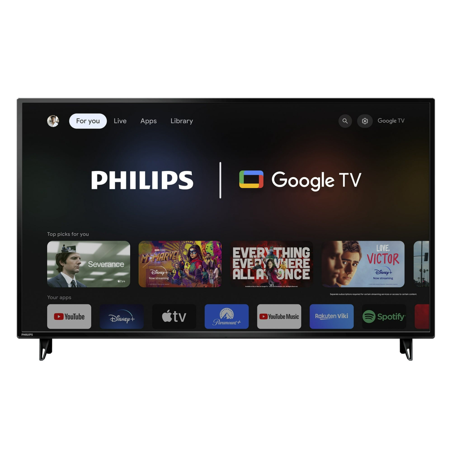 REFURBISHED (GOOD) - Philips 50" Class 4K Ultra HD (2160p) Google Smart LED TV (50PUL7552/F7)