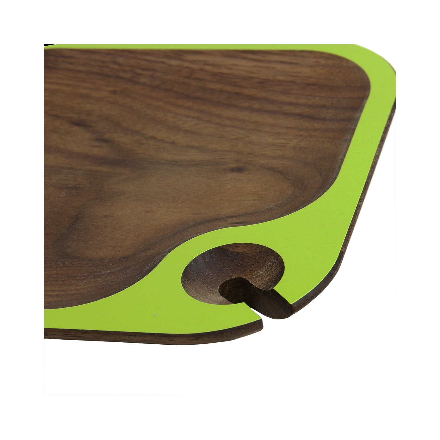 Plateau carré pour fête à vin fait à la main brun et vert de 6,5 po