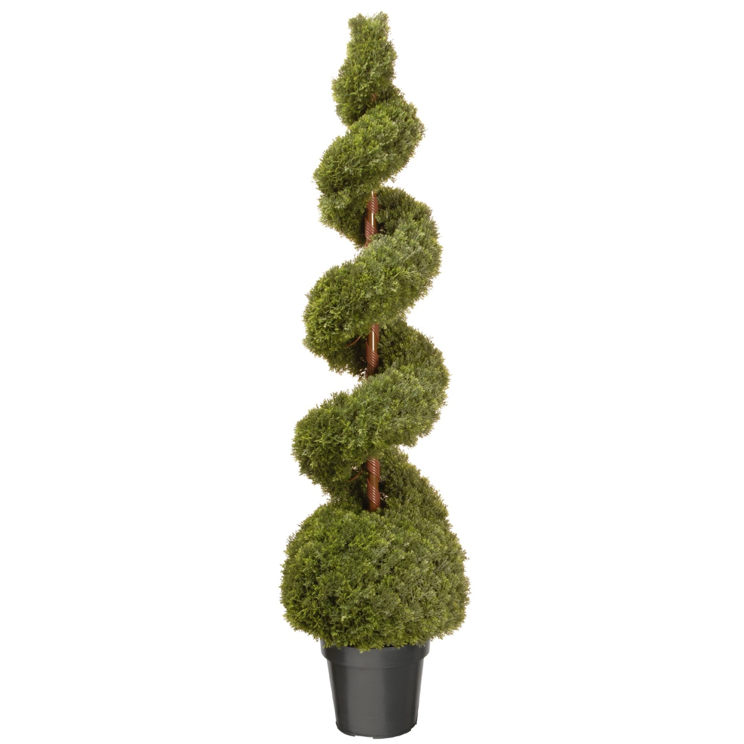 5' Potted Cedar Spiral and Ball Landscape Artificial Topiary Tree
