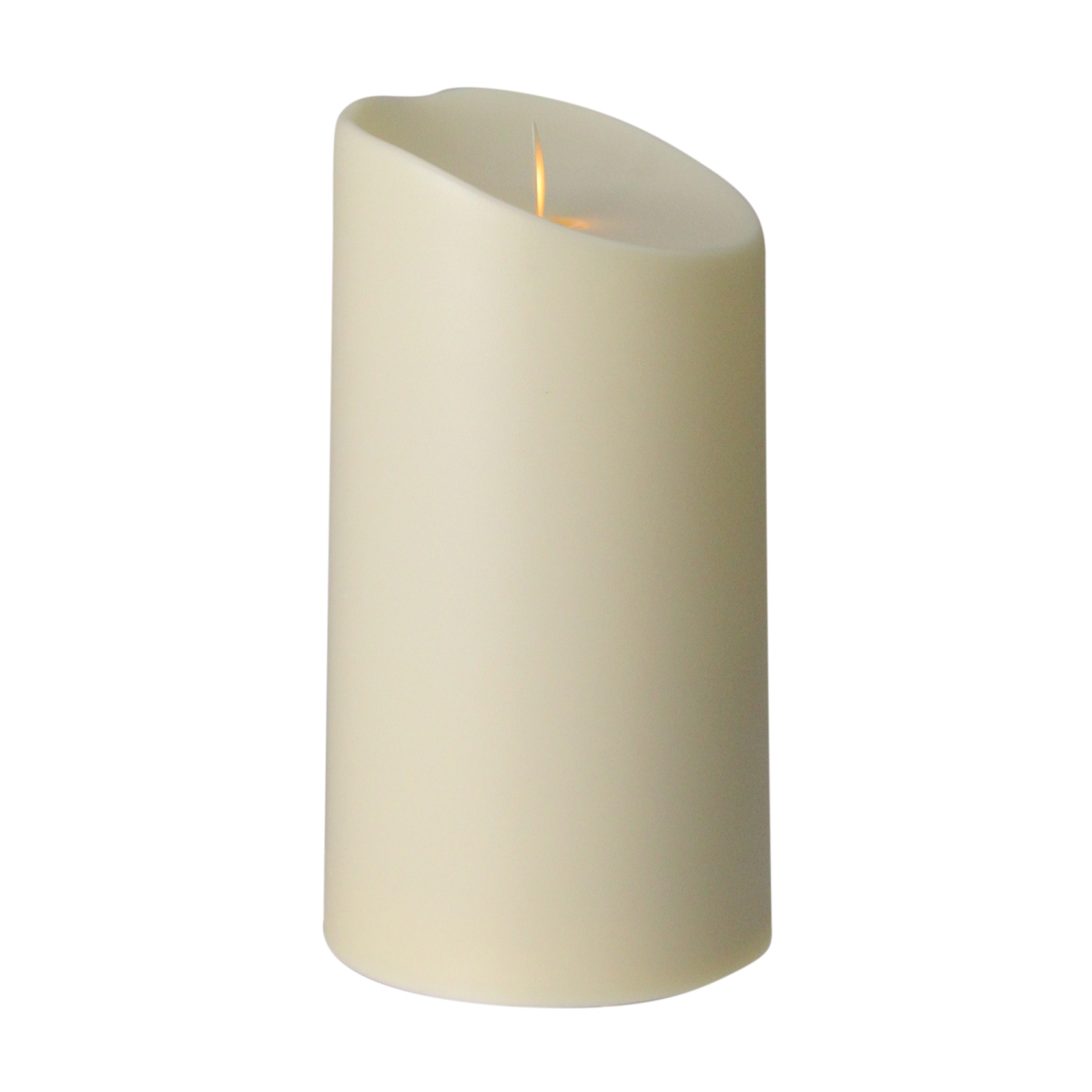 Bougie-pilier d'extérieur illuminée à DEL sans flamme Luminara, blanc crème, 7 po