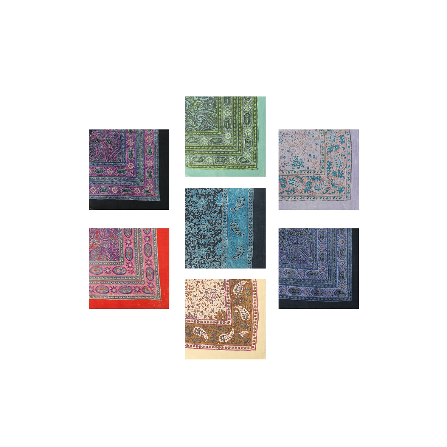 Club Pack de 12 châles stylisés contemporains colorés et stylisés pour femmes de 41 x 41 po