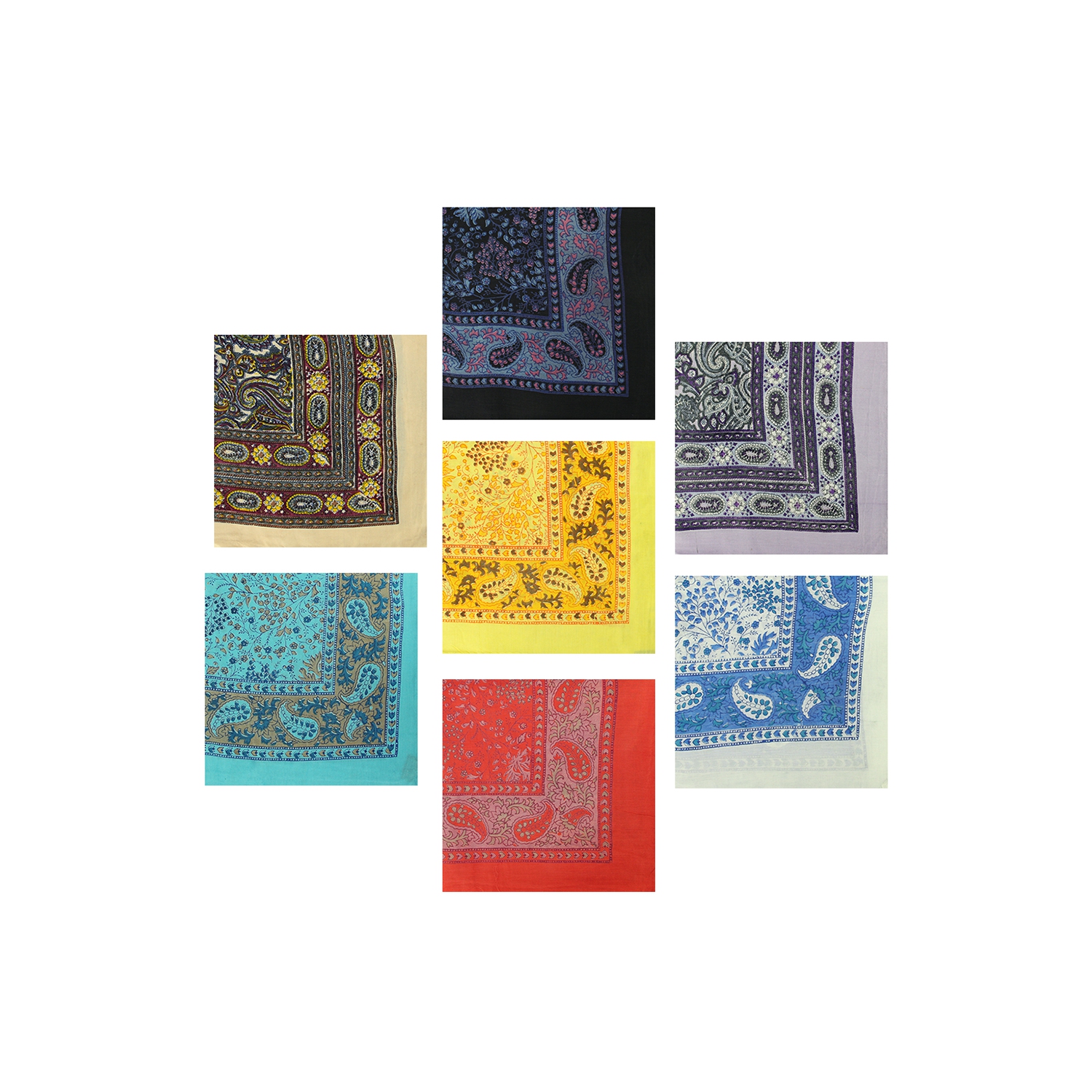 Club Pack de 12 châles stylisés contemporains colorés et stylisés pour femmes de 41 x 41 po