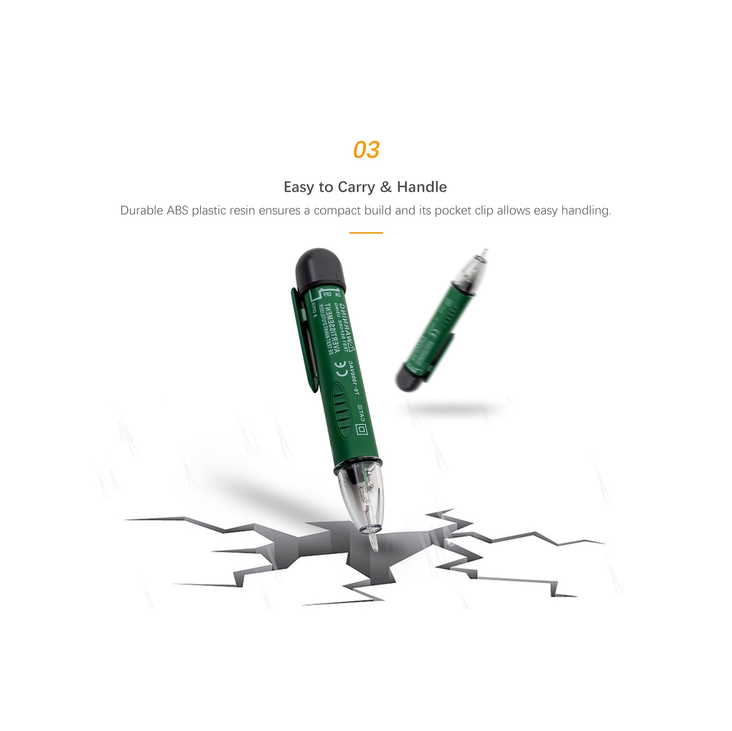 Non-Contact Voltage Circuit Tester, 70-1000V AC Voltage Detector Pen Circuit Tester Tool with Led Flashlight Beeper Pocket Clip