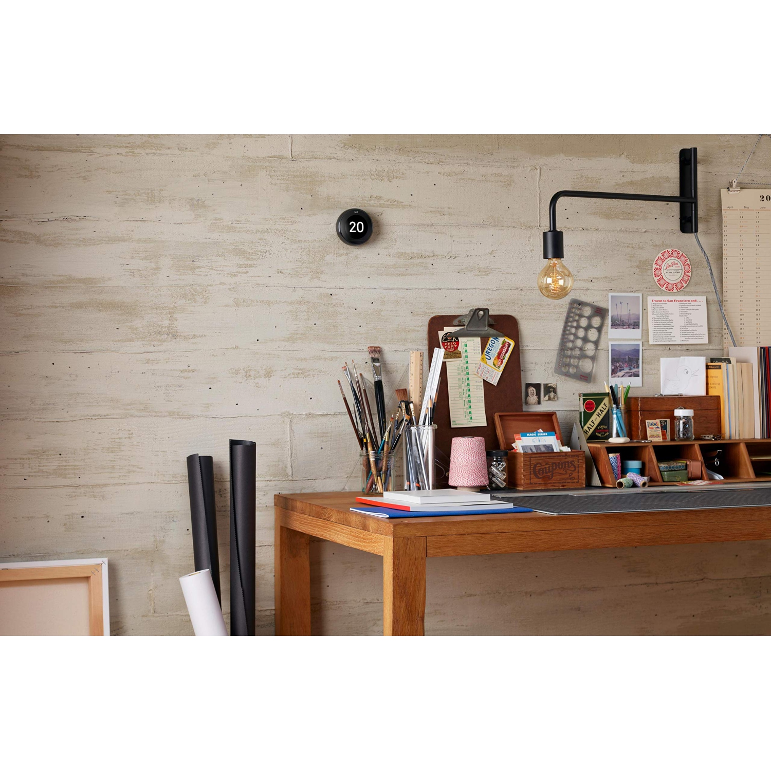 Thermostat Nest Learning de Google - thermostat intelligent programmable pour la maison - thermostat Nest de 3rd génération - compatible avec Alexa -