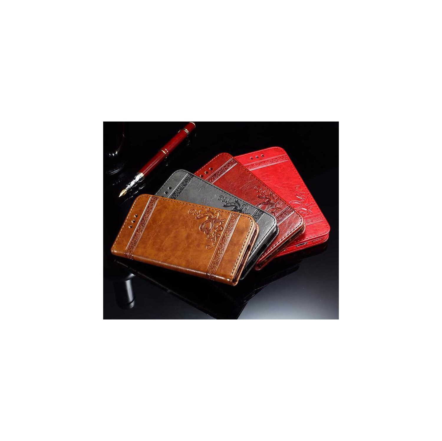 Leather Wallet Case Embossed design for iPhone 13 Pro, with Card Slots Leather Flip Phone Case Cover kickstand