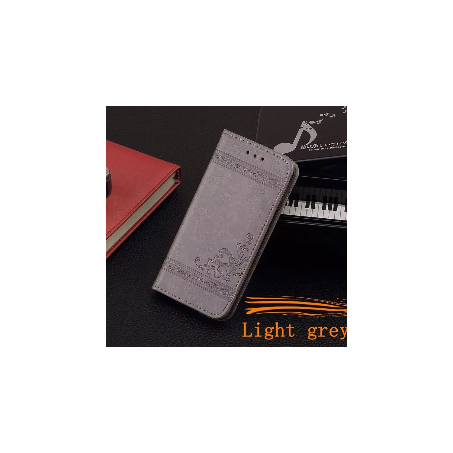 Leather Wallet Case Embossed design for iPhone 13 Pro, with Card Slots Leather Flip Phone Case Cover kickstand