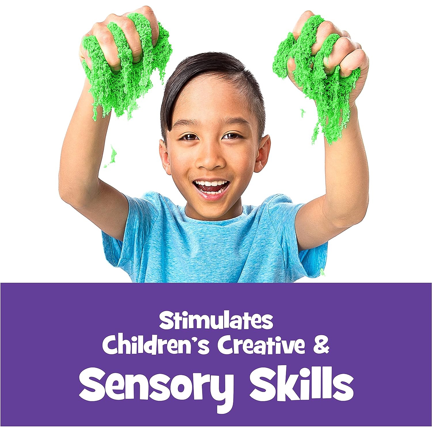 Kinetic Sand, le jouet pour enfants en sable Molable Sensory Original pour enfants, vert, 2&nbsp;lb. Sac refermable, 3 ans et plus
