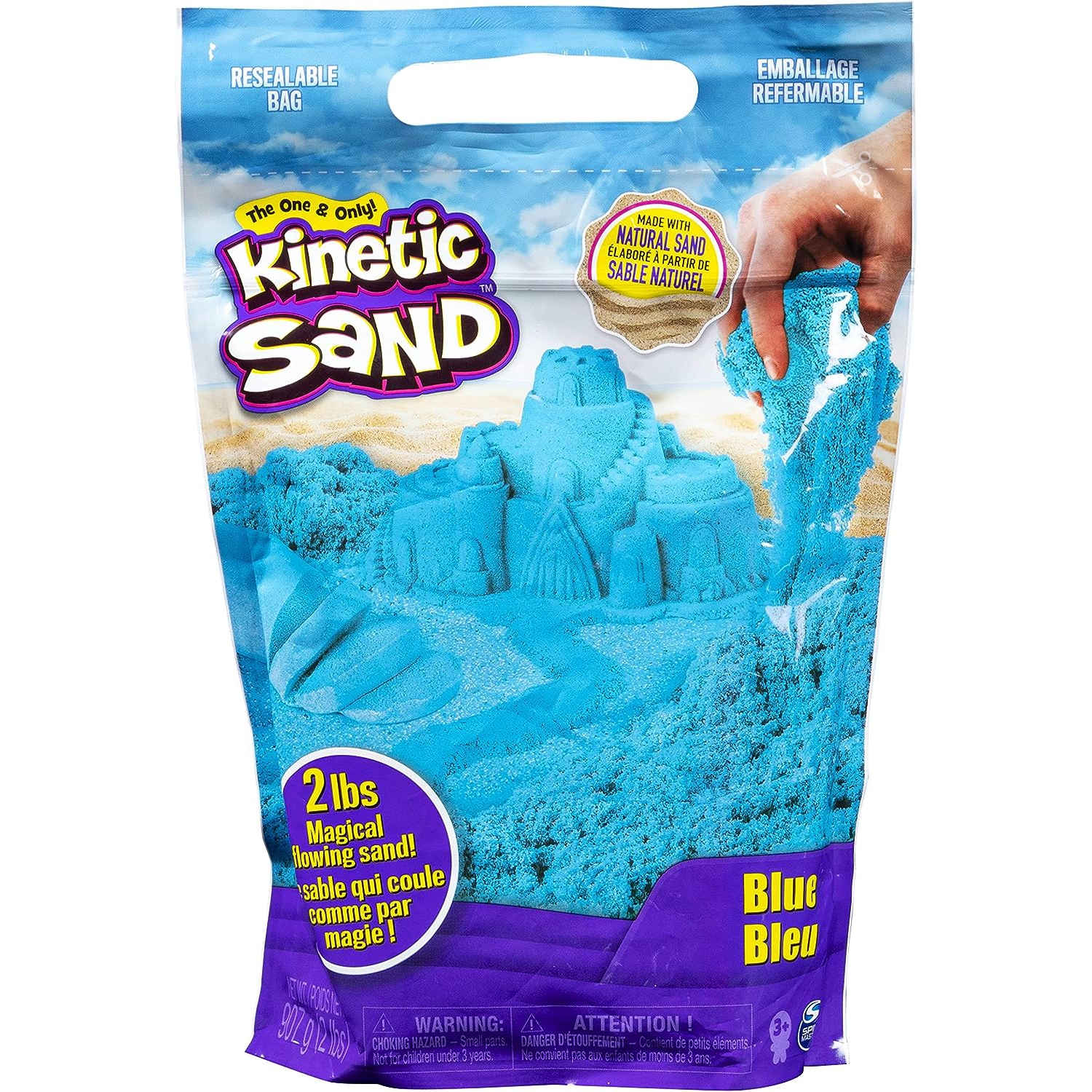 Kinetic Sand, le jouet pour enfants en sable Molable Sensory Original pour enfants, bleu, 2&nbsp;lb. Sac refermable, 3 ans et plus