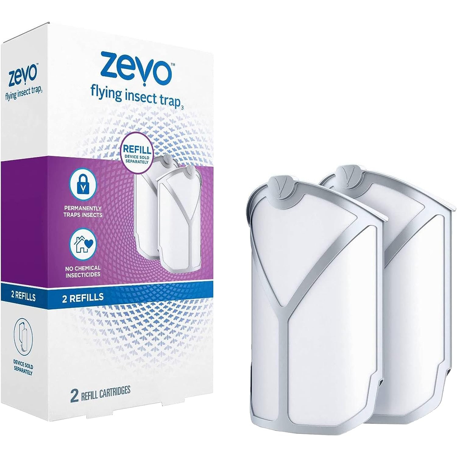 Zevo Flying Insect Trap, Fly Trap Refill Cartridges (Value Pack, 4 Refill  Cartridges)