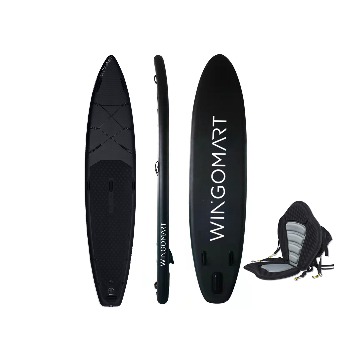 ELITE BLACK XXL 12FT Inflatable Stand up Paddle Board 12'x30"x6"Premium Accessories &Carry Bag| paddle boards w/ 3Fish Fin |1-2Person Up to 400lb,
