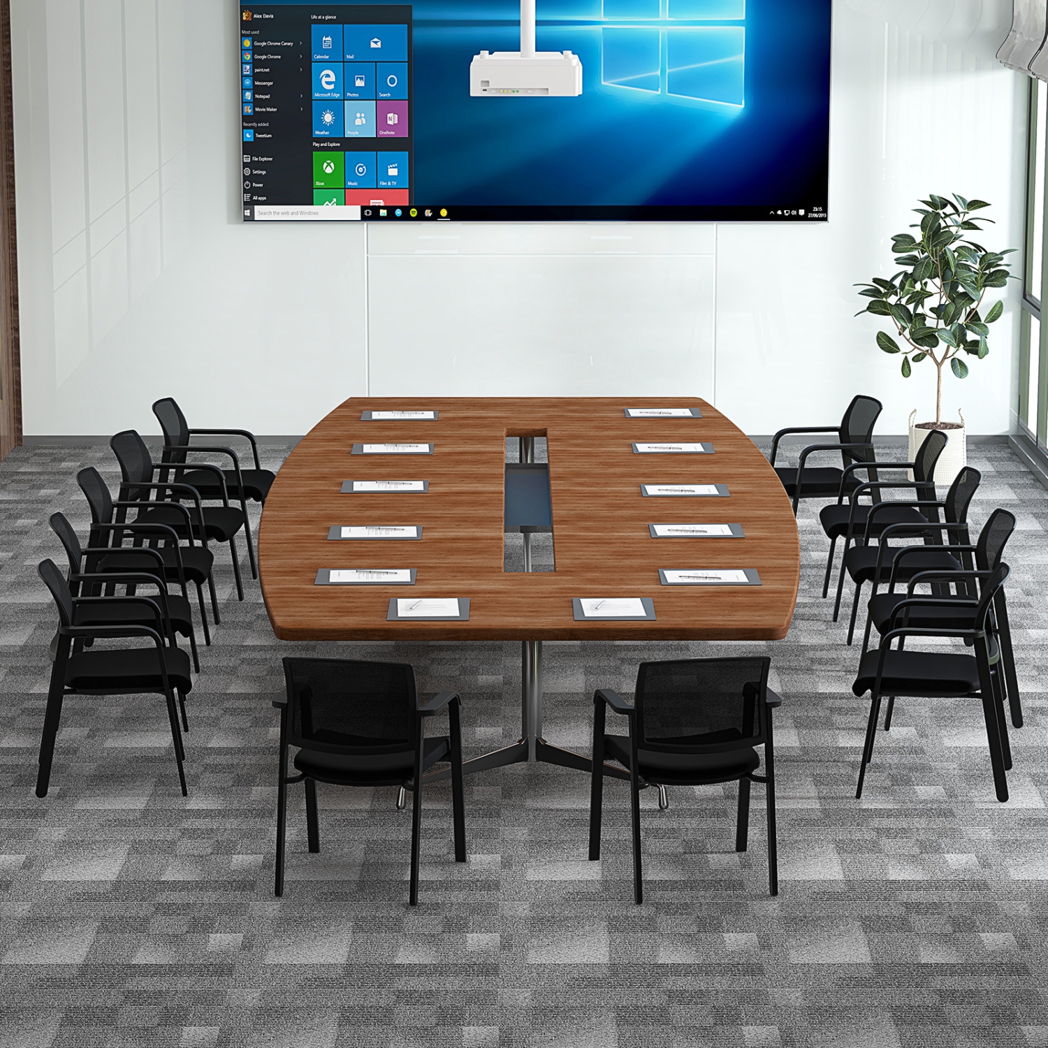 Gymax 12-Pack Office Conference Chair Set Mesh Guest Reception Stack Chairs w/ Caster Wheels