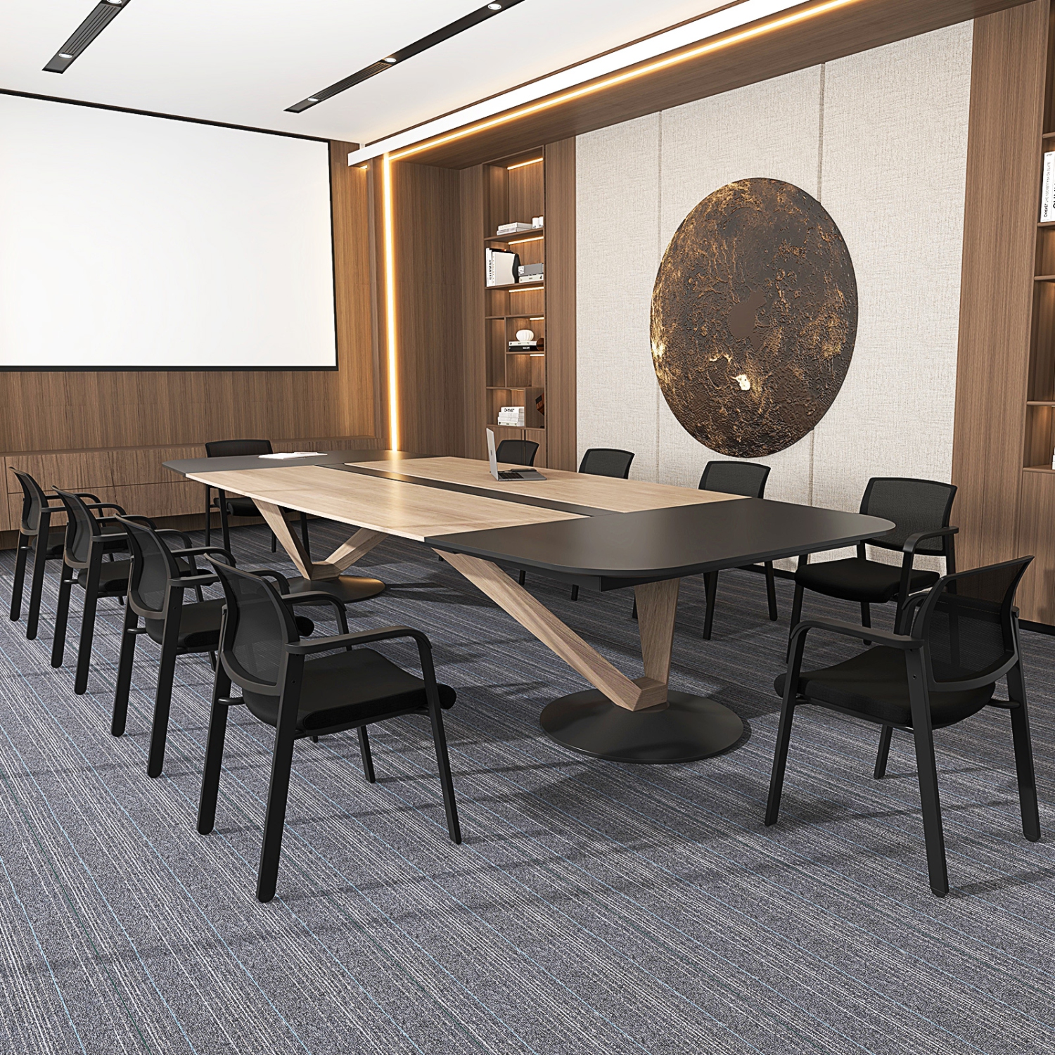 Gymax 10-Pack Office Conference Chair Set Mesh Guest Reception Stack Chairs w/ Caster Wheels