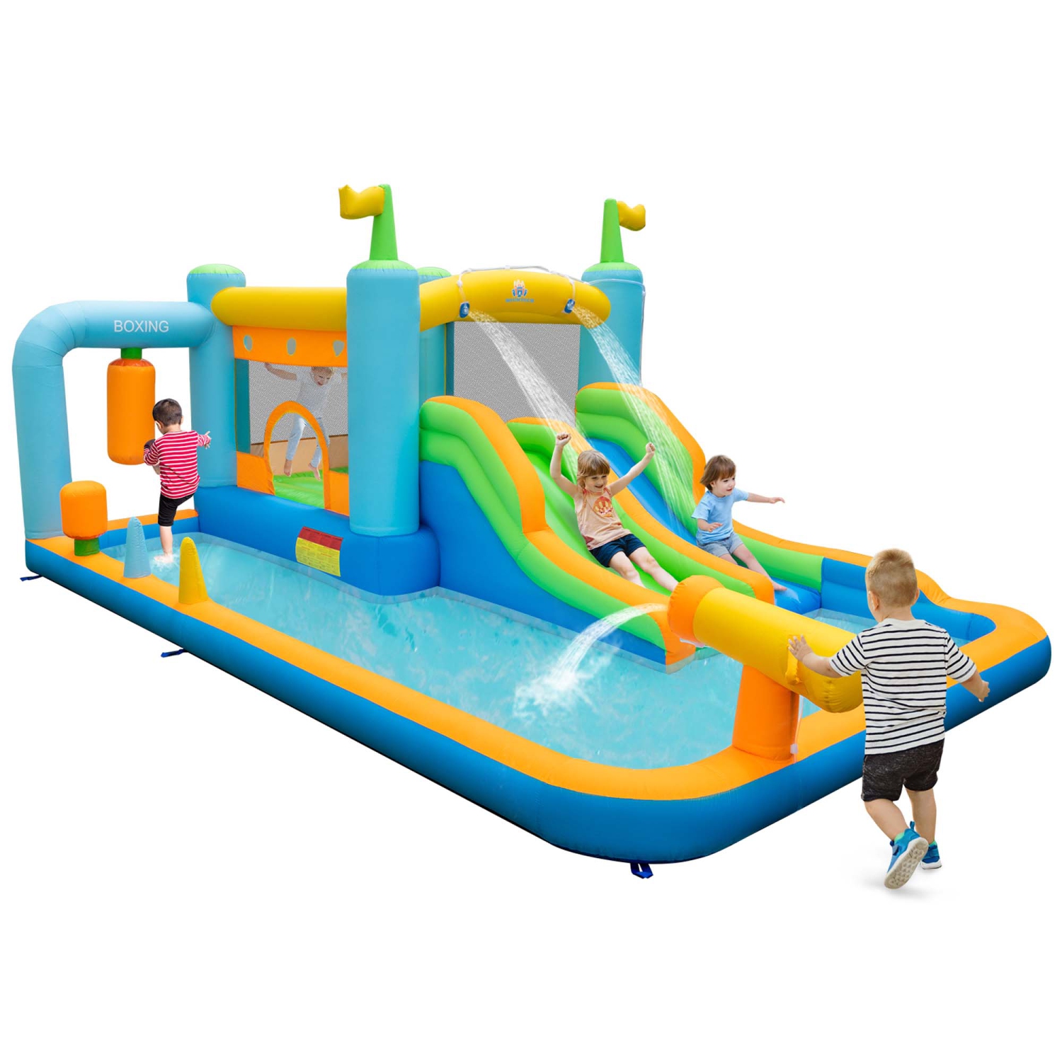 Costway Inflatable Water Slide Giant Kids Bounce House Park Splash Pool without Blower