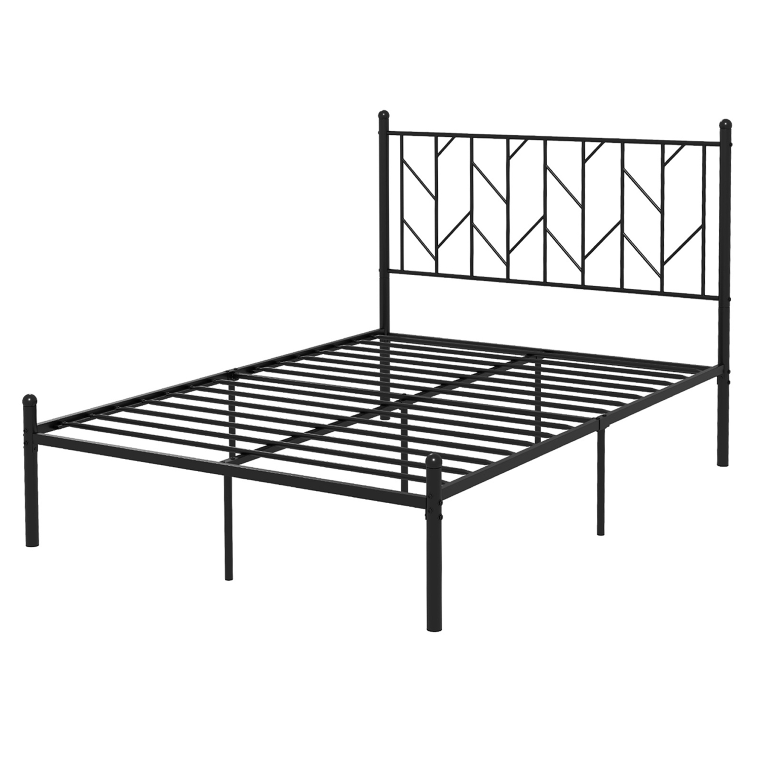 Costway Metal Platform Bed Frame Vintage Headboard Mattress Foundation Black