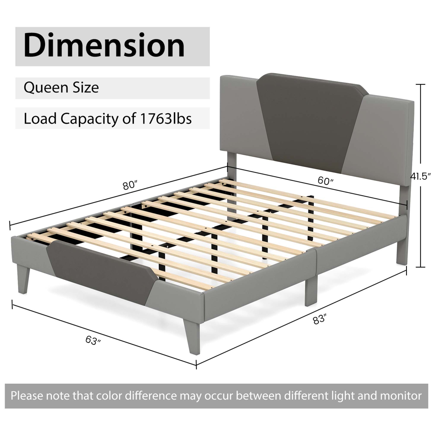 Costway Upholstered Platform Bed Frame Velvet Headboard Mattress Foundation