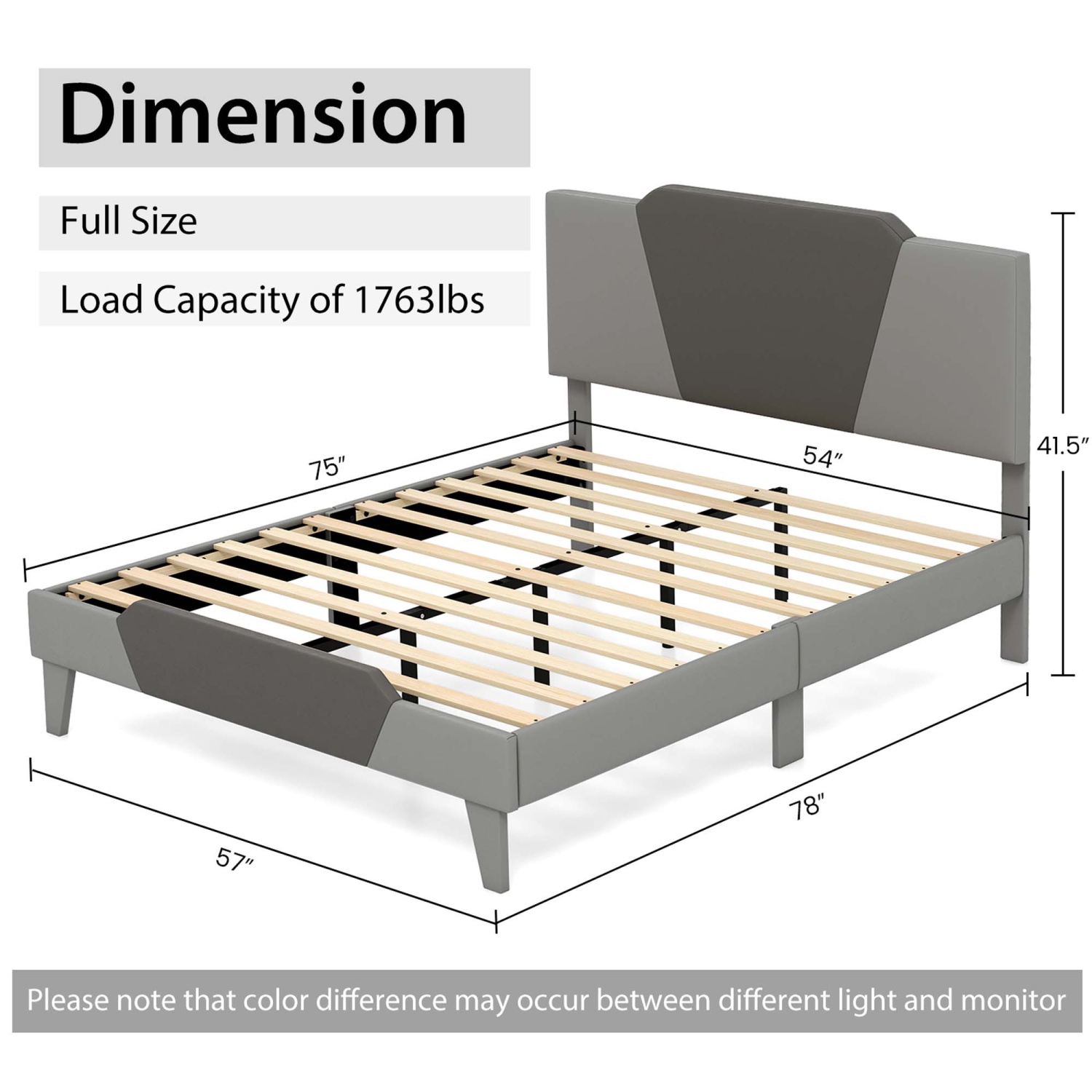 Costway Upholstered Platform Bed Frame Velvet Headboard Mattress Foundation