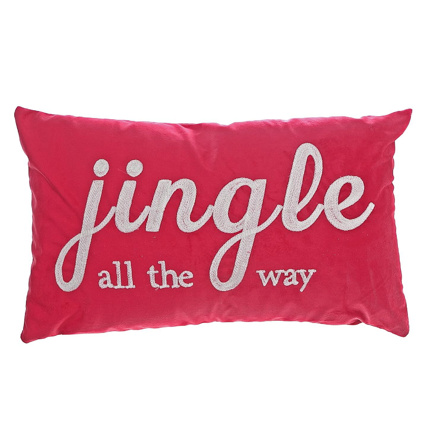 Maison Concepts Christmas Velvet Embroidered Cushion Red Jingle 20X12 - Set of 2