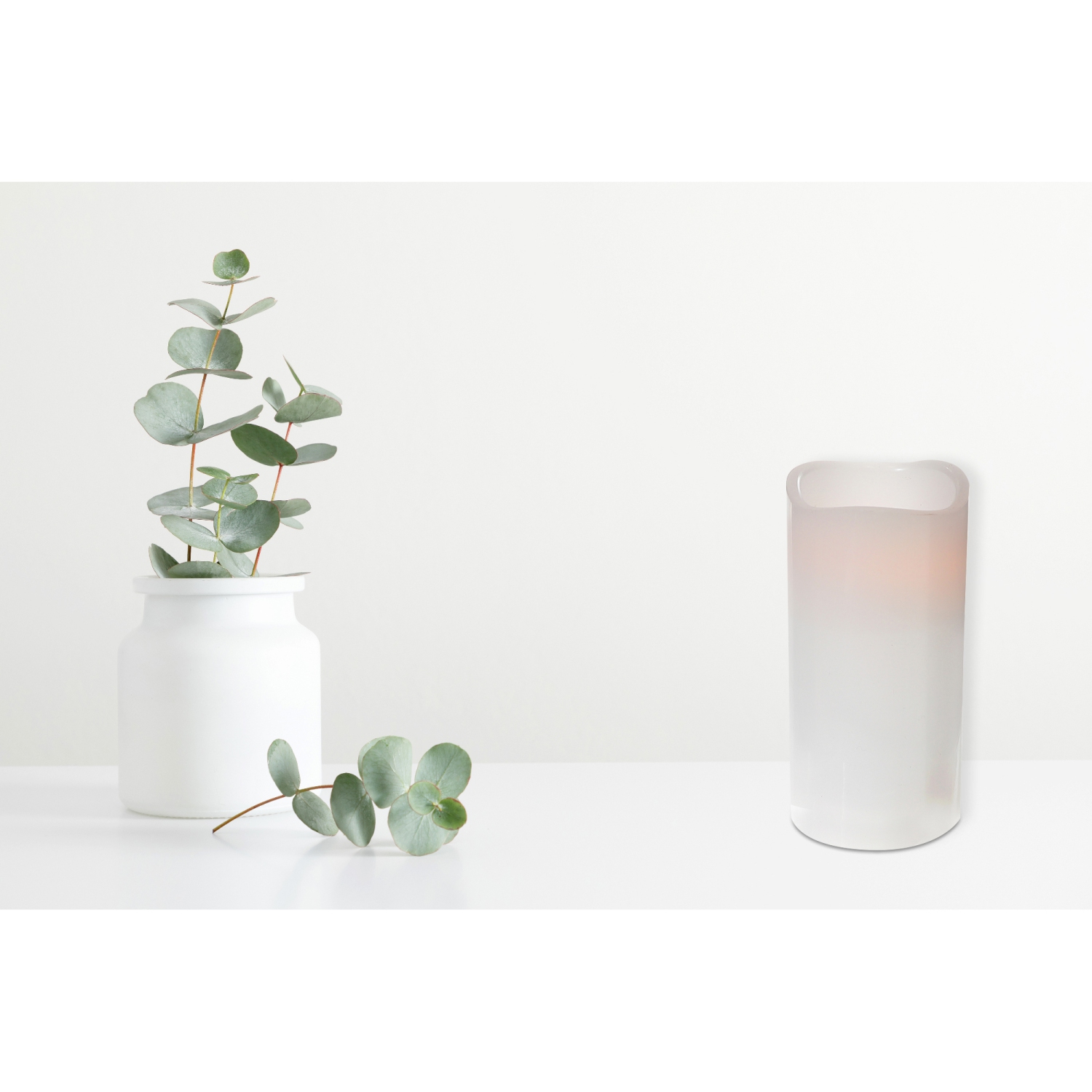 Maison Concepts Led Wave Top Unscented White Candle With Timer 3X4" - Set of 3